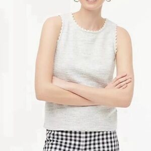 Women’s Blue/Offwhite JCrew Cotton/Poly Blend Sleeveless Top. Near New, SizeM